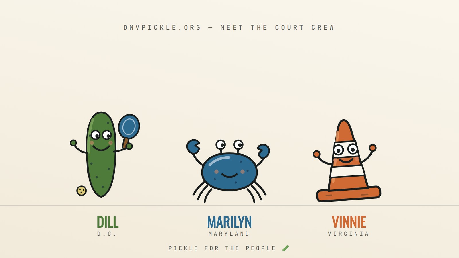 Dill, Marilyn, and Vinnie — the court crew